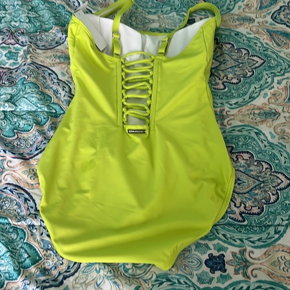 Michael Kors lime color corset back swimsuit - Picture 6 of 7